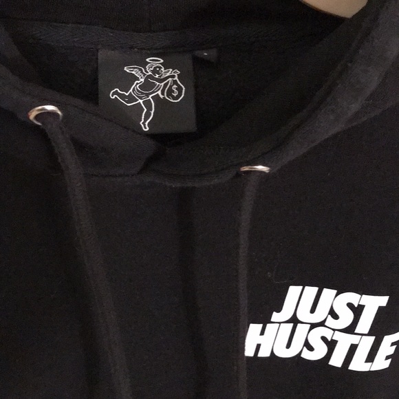 Muerte Other - Muerte sz Small Hoodie “Just Hustle” black cotton white graphic excellent condit